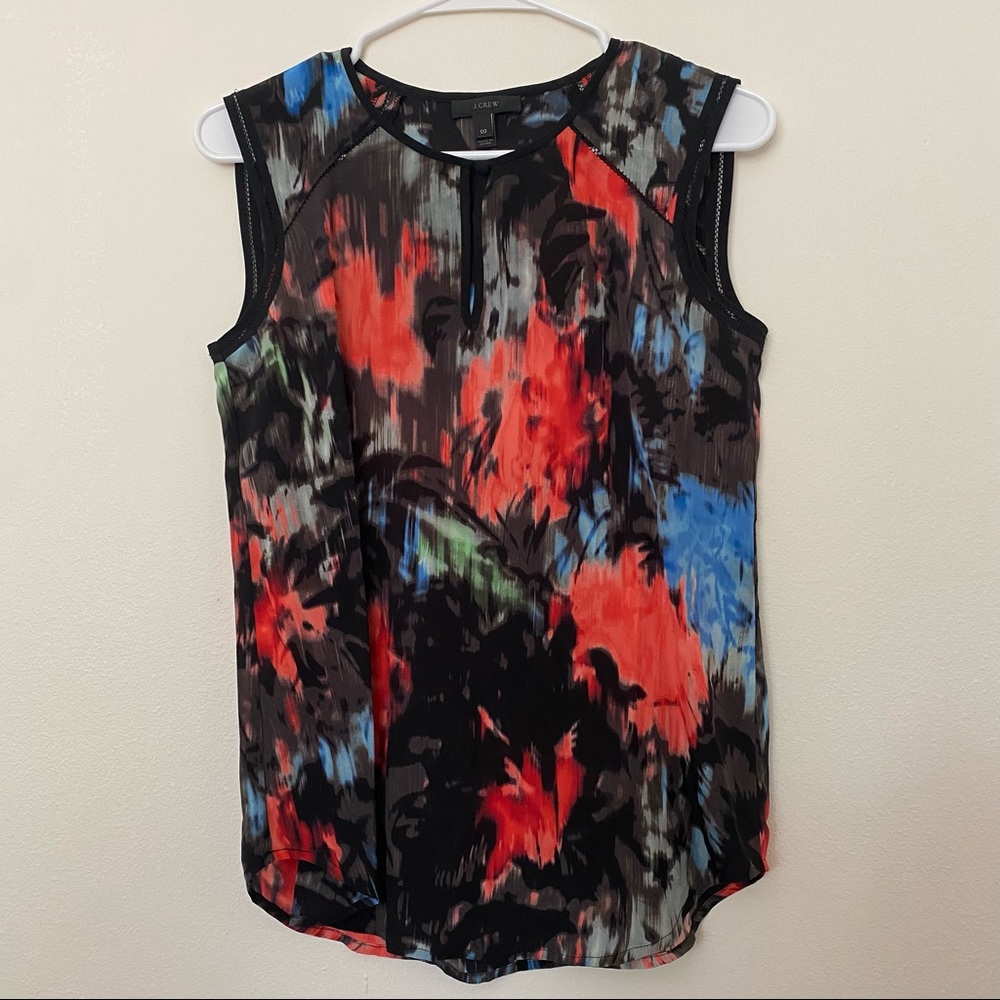 J. Crew Multicolor 100% Silk Sleeveless Blouse